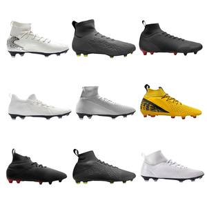 Scarpe da calcio sportive per bambini su misura di alta qualità per esterni <span class=keywords><strong>in</strong></span> <span class=keywords><strong>pelle</strong></span> nera OEM scarpe da calcio americano scarpe da calcio per gli uomini - Product Image 2