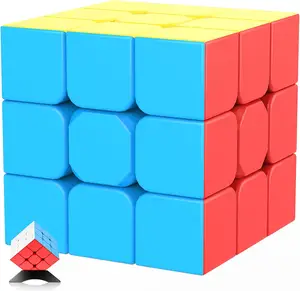 Kubus cepat 3x3x3 Jurnwey tanpa stiker dengan Tutorial kubus berputar lancar kubus ajaib 3x3 permainan Puzzle mainan otak untuk anak