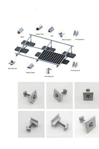 ขายตรงจากโรงงาน ชุดติดตั้งแผงโซลาร์เซลล์บนหลังคาอะลูมิเนียมเคลือบเงิน V-COATING พร้อมรางขนาดเล็ก ตัวหนีบปลายราง และชุดน็อตยึด - Product Image 5