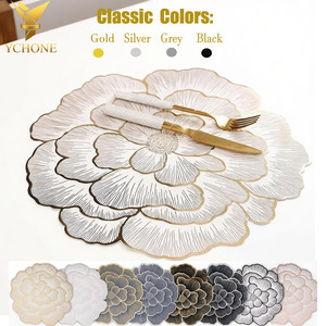 Vente en gros <span class=keywords><strong>de</strong></span> sets <span class=keywords><strong>de</strong></span> table en PVC floral imperméables et résistants à la chaleur, antidérapants, en vinyle, pour la décoration <span class=keywords><strong>de</strong></span> la maison et des restaurants - Product Image 2