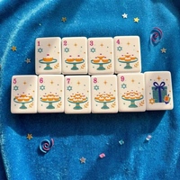 Set Mahjong Akrilik Mewah 2026 Baru, 160 Ubin Ukiran Indah, Kotak 4 Lapis, Gaya Amerika, Hadiah Natal Terbaik