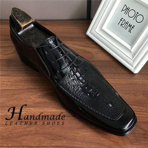 Chaussures en cuir coloré italiennes faites à la main pour hommes, tenue de travail formelle, cuir véritable haut de gamme, style britannique, chaussures de bureau - Product Image 2