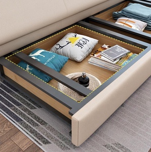 Sillón Sofá <span class=keywords><strong>Cama</strong></span> Plegable Multifuncional Moderno de Tela de Alta Calidad con Estructura de Metal y Madera y Almacenamiento para Sala de Estar Moderna - Product Image 3