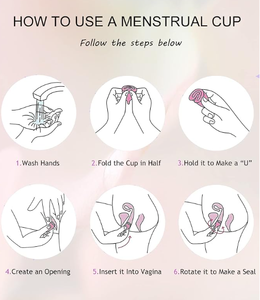 Coupes menstruelles avec stérilisateur pliable en silicone <span class=keywords><strong>de</strong></span> qualité alimentaire, kit <span class=keywords><strong>de</strong></span> démarrage pour les règles en silicone souple, ensemble <span class=keywords><strong>de</strong></span> menstruations féminines, taille S & M - Product Image 5