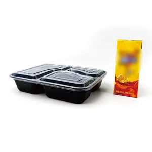 無料サンプルボックスレストランプラスチック使い捨て食品容器再利用可能なPP電子レンジ安全なテイクアウト食事準備食品容器