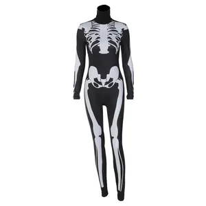 2023 Nieuwe Halloween Cosplay Mode Skeletprint Jumpsuit