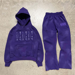 Logo personnalisé survêtement lavé à l'acide survêtement vintage délavé au soleil 480 ensemble de sweat à capuche GSM survêtement lavé à l'acide - Product Image 1