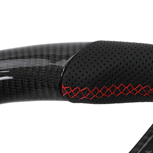 Volante Deportivo <span class=keywords><strong>R</strong></span> <span class=keywords><strong>Line</strong></span> de Cuero Semiperforado y Fibra de Carbono para VW Volkswagen Golf 5 6 7 <span class=keywords><strong>R</strong></span> MK5 MK6 MK7 MK7.5 Gti Polo Passat B8 - Product Image 6