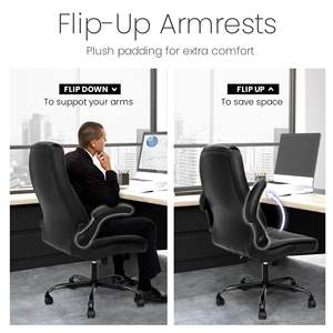 <span class=keywords><strong>Fauteuil</strong></span> de bureau en PU économique, rembourré et confortable pour toute la journée, multifonctionnel, noir intégral, idéal pour la maison ou le bureau. - Product Image 5