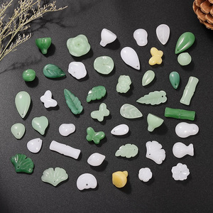 Glass Imitation Jade <b>Leaf</b> Butterfly Pendant White Yellow Green Teardrop DIY Jewelry Charms Unisex Everyday Wear - Product Image 4