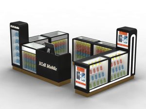 Customizable Closed Glass Cell Phone Showcase with LED Lighting Mobile Phone Counter Electronics Accessories Cabinet and Kiosk - Product Image 3