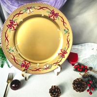 Assiettes de Présentation en Plastique Style Luxe Léger Série Noël Décoratives pour Hôtels et Mariages, Direct Usine