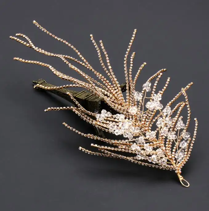 Handmade Antique Silver Wedding Wholesale Headpieces Bridal Crystal Fascinators For Women Headpiece