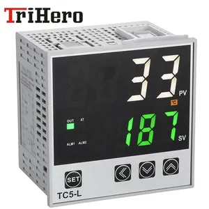 Controlador de temperatura industrial trihero tc5, termostato digital tcn4s com saída ssr e relé selecionável