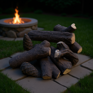 Juego de Leños de Cerámica Db para Chimenea, 9 Piezas, Leños para Chimenea de Gas, Estilo Rústico para Interiores y Exteriores - Product Image 2