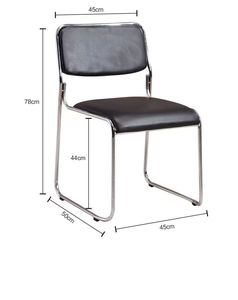 Silla DE TRABAJO apilable para personal de cuero, silla de computadora para tareas de conferencias, silla de oficina de entrenamiento de buena calidad a precio barato moderno de PU - Product Image 4