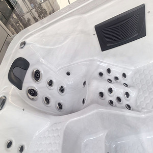 Piscine à débordement extérieure en acrylique à prix d'usine, <span class=keywords><strong>spa</strong></span> de nage avec 4 sièges de massage et bain à remous - Product Image 5