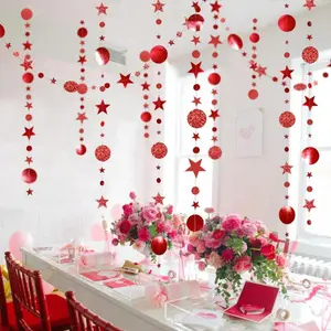 Romantic Paper Valentine's Day Hanging Garland Banner For DIY Home Decoration Party Supplies Wedding Paper Garland Banner