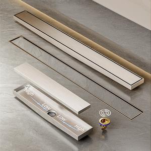 Drenaje de Piso Lineal para Ducha con Inserto para Azulejos SUS 304, Prevención de Reflujo, Rectangular, Invisible, Largo, Antiolor, para Hotel - Product Image 1