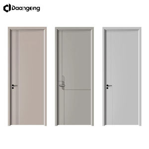 Porte en bois à panneau plat simple et moderne pour une décoration minimaliste, surface apprêtée prête à la peinture, panneau MDF - Product Image 4