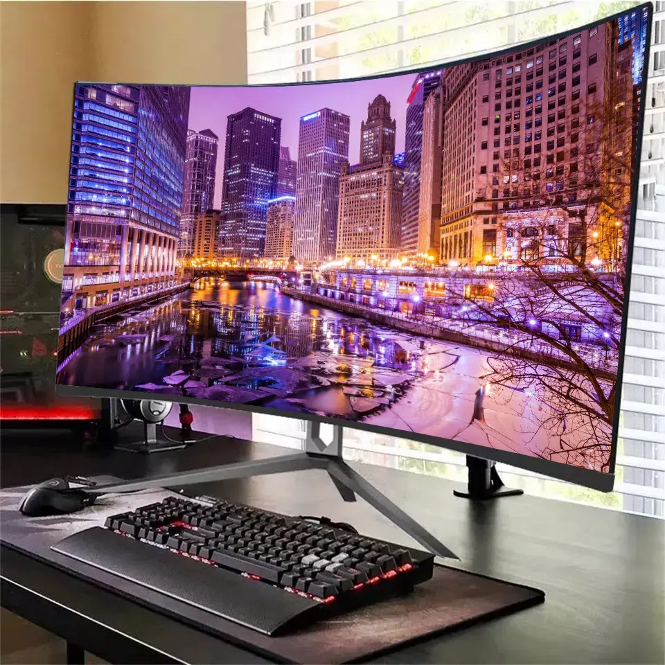 Il più nuovo arrivo 144hz 240hz 24 27 32 pollici 2k 4k Monitor da gioco curvo Computer da gioco Hardware e Software Monitor da gioco