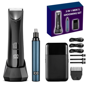 Recortadora de vello corporal eléctrica lavable de marca personalizada, depiladora, afeitadora, kit de cuidado corporal y de barba - Product Image 1