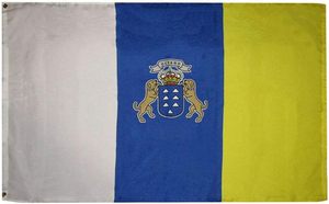Bandera Nacional <span class=keywords><strong>de</strong></span> las Islas Canarias <span class=keywords><strong>de</strong></span> 3x5 Pies, Nueva, al por Mayor, para Decoración <span class=keywords><strong>de</strong></span> Exteriores - Product Image 3