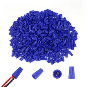 SP2 1000PCS Blue 22-14AWG Double Wing Screw Butt Splice Closed End Wire Cable Terminals Low Voltage Twist Splice Wire Connectors