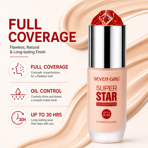 SEVEN GIRL Özel Marka Süper Kapatıcı BB Krem Fondöten SPF 50 Yağ Kontrolü 30 Saat Kalıcı Yüz Bazı - Product Image 3