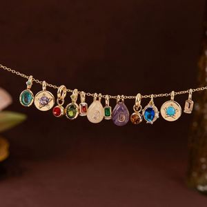 สร้อยคอจี้หินประจำเดือนเกิด 12 ราศี สแตนเลสแบบ DIY พื้นฐาน พร้อมเคลือบสีทอง 18K ด้วยระบบสุญญากาศในเตาเคลือบ - Product Image 4