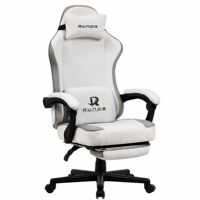 Chaise de jeu ergonomique en tissu, dossier haut, massage, pivotante à 360 degrés, chaise de bureau pour l'e-sport