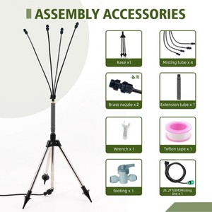 Système de brumisation sur trépied, hauteur réglable 45,7 pouces, kit d'atomisation pour refroidissement extérieur de patio - Product Image 4
