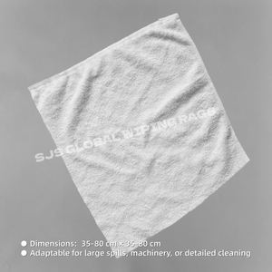 Chiffons en éponge blanche de qualité supérieure, récupérés, pour ateliers industriels, en coton blanc, pour le nettoyage - Product Image 3