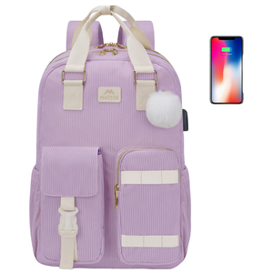 <span class=keywords><strong>Mochila</strong></span> de Moda al por Mayor, Nueva, Unisex, de Pana y Poliéster, con USB, para Estudiantes de Secundaria, Viajes y Escuela - Product Image 1