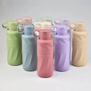 Botella de Agua Reutilizable de Silicona para Niños, 600 ml, a Prueba de Fugas, con Diseño de Oso, Libre de BPA, Plegable, Ecológica, para Campamento, Escuela, Gimnasio, Regalo - Product Image 4