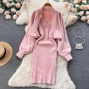 Set Maglione da Donna <span class=keywords><strong>all</strong></span>'<span class=keywords><strong>Ingrosso</strong></span> <span class=keywords><strong>Abbigliamento</strong></span> Invernale Cardigan Lavorato a Maglia Gilet Lavorato a Maglia Gonna Lunga Completo Due Pezzi <span class=keywords><strong>Abbigliamento</strong></span> <span class=keywords><strong>Femminile</strong></span> - Product Image 2