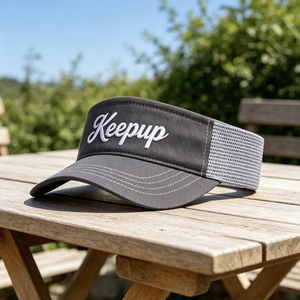 Visera de malla bordada con logotipo personalizado, de secado rápido y transpirable, para golf, tenis y running. - Product Image 5