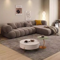Canapé droit en tissu de luxe léger, nouveau design Caterpillar, crème, rétro moderne, canapé combiné pour salon, mobilier domestique
