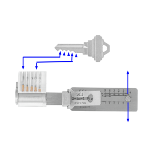 Super Tools 2-en-1 Right Lock Pick Side SC1 Silver Durable Blank Keys Box Embalaje para EE. UU. Market Locksmith Supplies Universal - Product Image 3