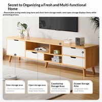 Ensemble de meubles TV modernes minimalistes nordiques avec pieds en bois massif, table basse multifonctionnelle pour chambre à coucher, salon, meubles de maison