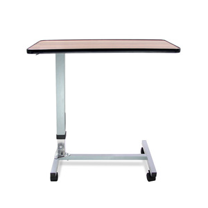 Nursing Bed Dining <b>Table</b> Wooden <b>Adjustable</b> Height Hospital <b>Table</b> With Wheels Rectangle Base Type RJ-T6810 - Product Image 2