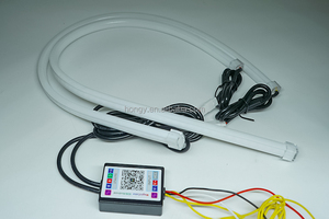 ไฟเดย์ไลท์แบบรีโมทคอนโทรล ไฟเลี้ยวแบบไหล 30 ซม. 45 ซม. RGB ไฟนำทางแบบ LED สำหรับรถยนต์ - Product Image 2