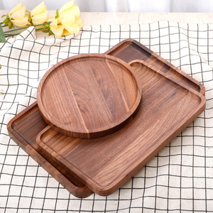 Black Walnut Wood <b>Tray</b> Set Rectangular Serving <b>Trays</b> For Cafe Restaurant Hotel <b>Tea</b> Coffee Fruit Platter - Product Image 4