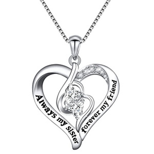 Ciondolo a Cuore in Argento 925 Placcato Rodio con Cristalli e Strass, Regalo Romantico per Donne - Product Image 1