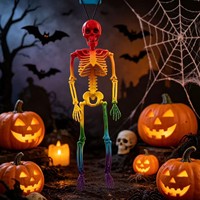 Halloween 3 Stile Skelett-Dekoration, Bewegliche Gelenke Plastik-Skelett-Requisite für Geisterhaus-Party Garten-Wanddekoration