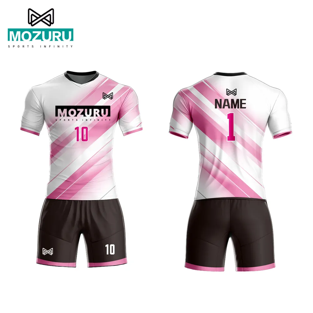 MOZURU grosir pria pink t shirt 1:1 copys messi Liga Utama maillot de foot inter miami jersey sepak bola set pakaian seragam