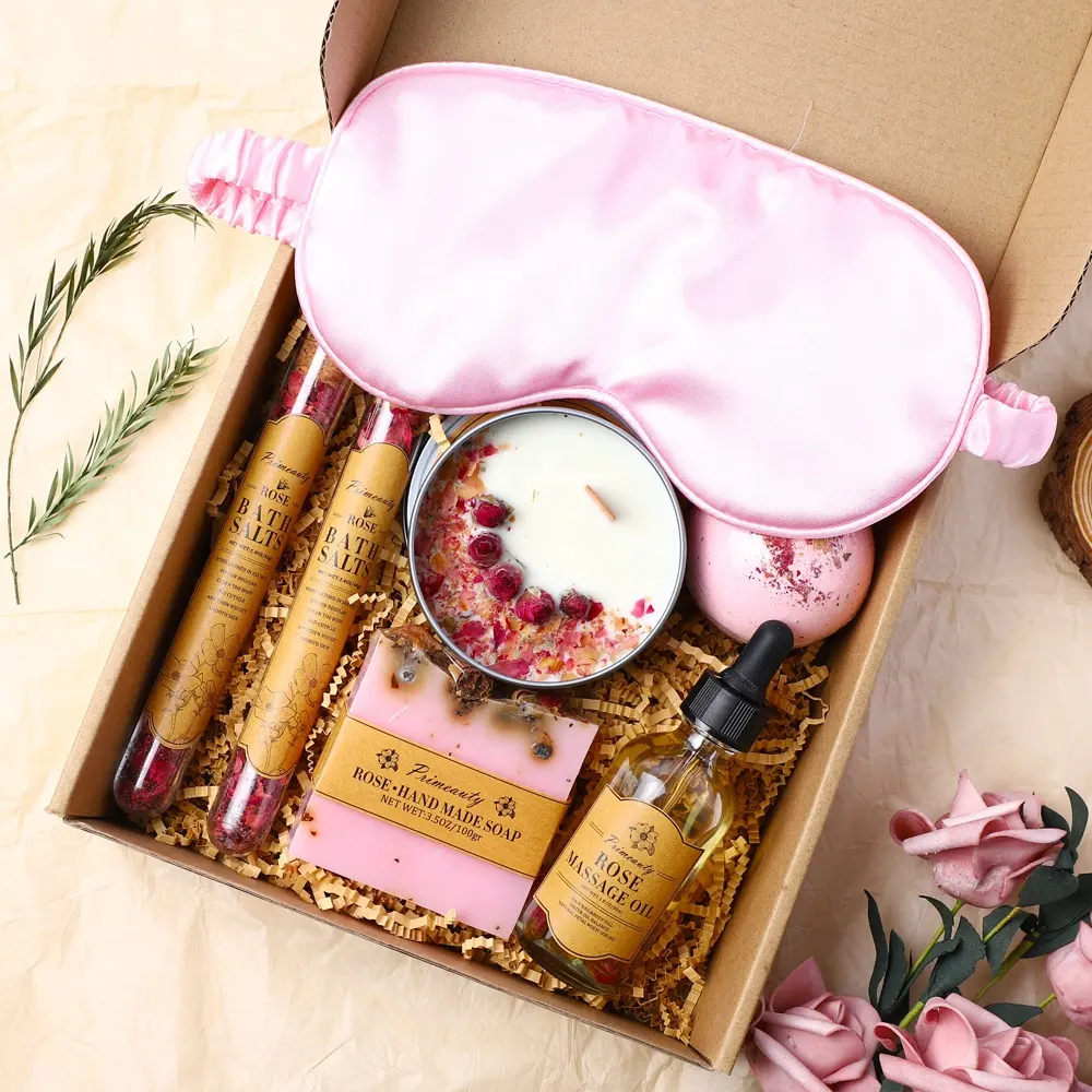 valentine's day gift ideas unique rose gift box 2023 ladies women massage oil candle spa birthday gift for girlfriend