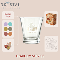 Verre à cocktail cannelé personnalisé avec logo, base lourde, transparent, pour vermouth et whisky, compatible lave-vaisselle