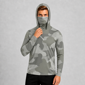 Camisa de Protección Solar con Capucha y Manga Larga de Camuflaje para Hombre, UPF 50, Anti-UV, para Pesca al Aire Libre - Product Image 1