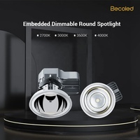 Spot LED encastré moderne en aluminium 220V, dimmable, sans cadre, 75mm, garantie 5 ans